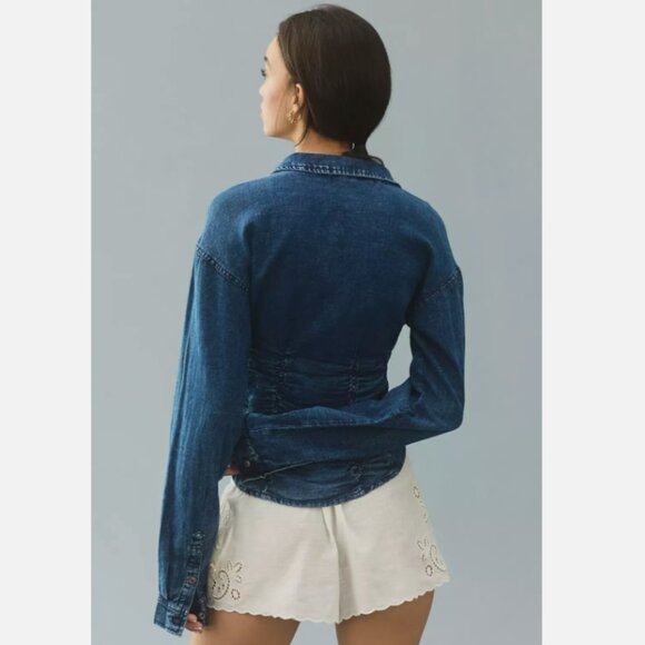 Brand New Pilcro Long-Sleeve Ruched Top - Picture 2 of 10